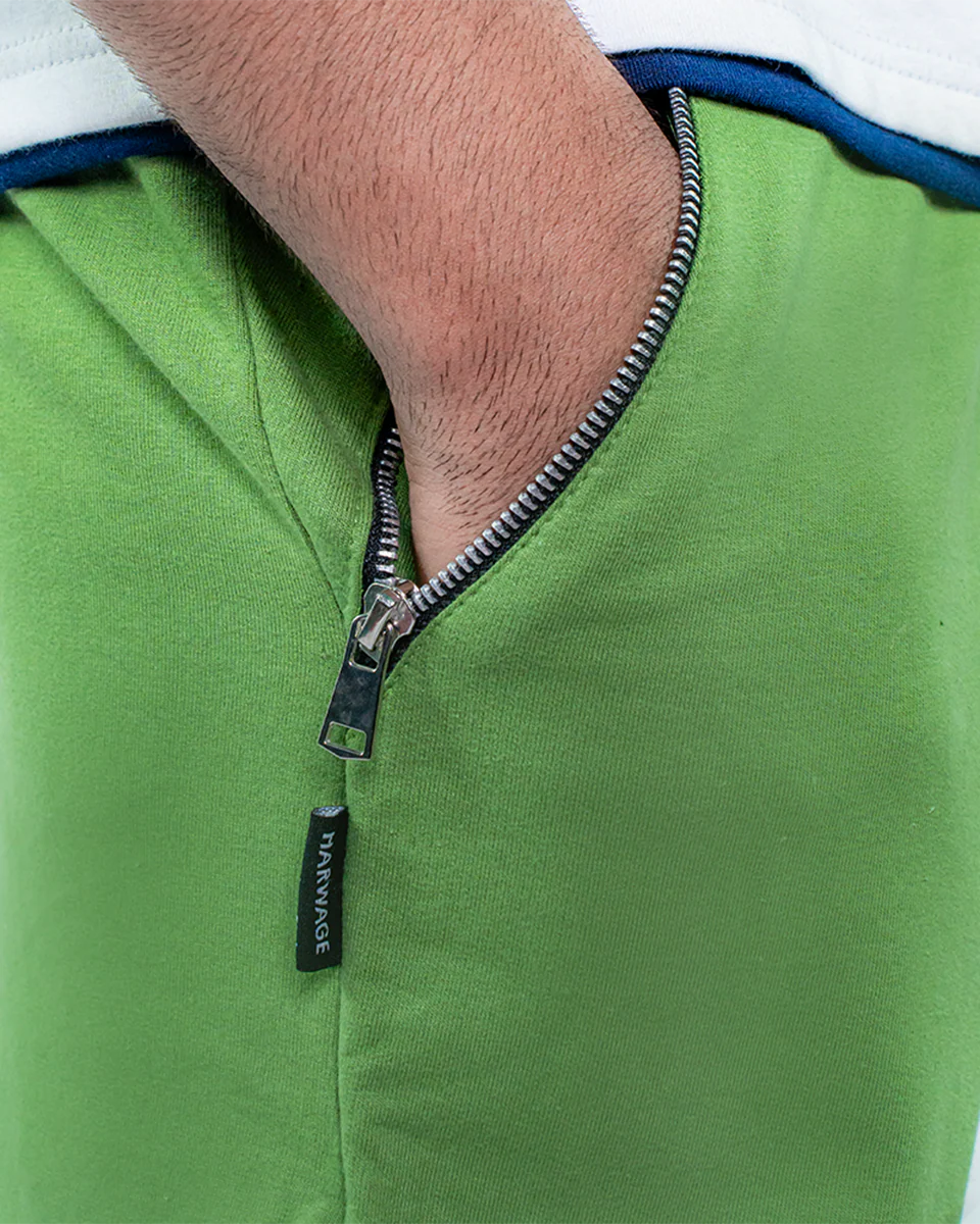 Green jogger with side zips