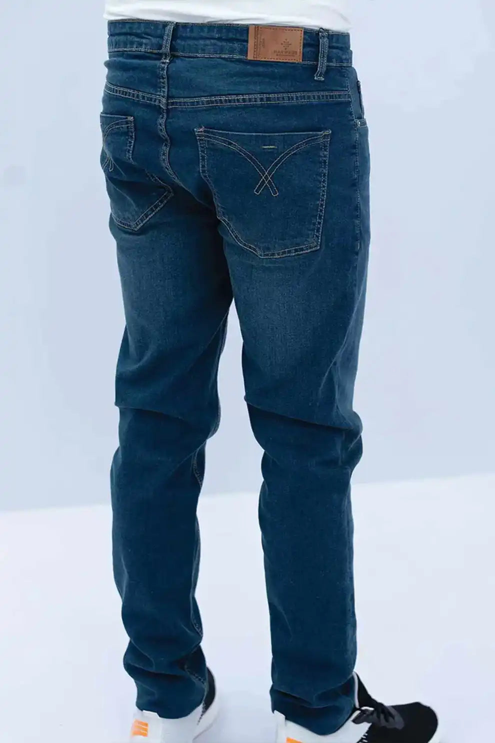 Green tint carrot fit jeans for men