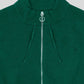 Green wool cardigan with round collar and front zipper detail