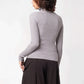 Grey cardigan back view
