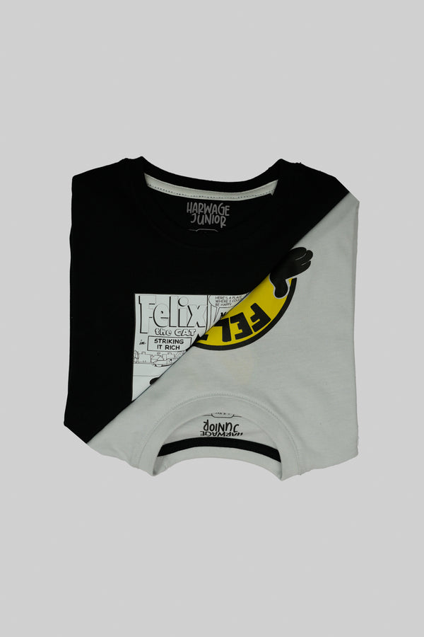Classic Little Boys T-shirt – Blk & Bit Of Blue
