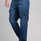 Men’s ice blue loose fit cargo denim jeans