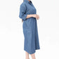 Indigo Blue Denim Long Dress Shirt
