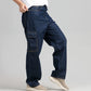 Indigo cargo denim jeans side view