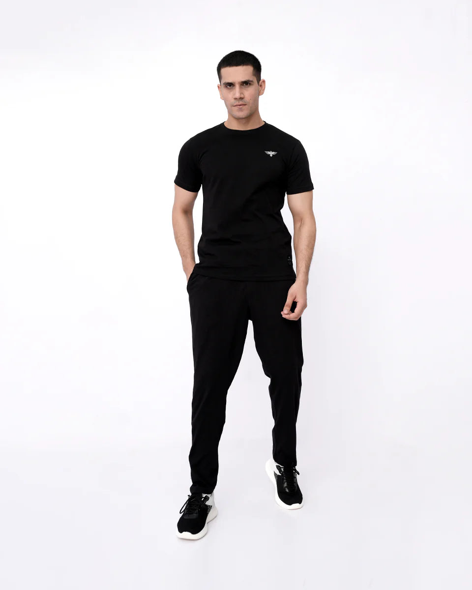 Men’s Jet Black Solid Co-Ord Set