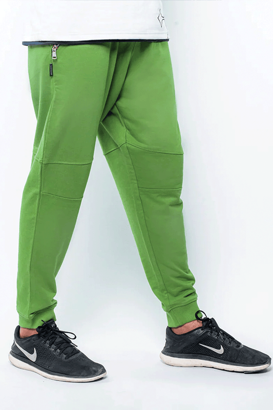 Jogger With Side Zips - Forest Green