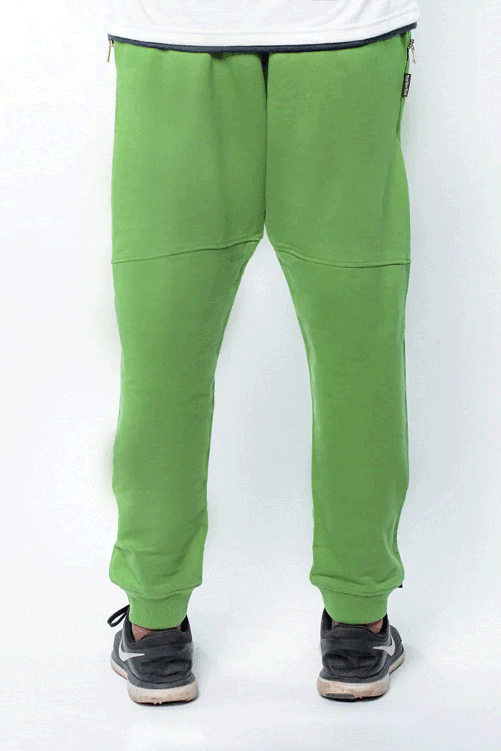 Jogger With Side Zips - Forest Green