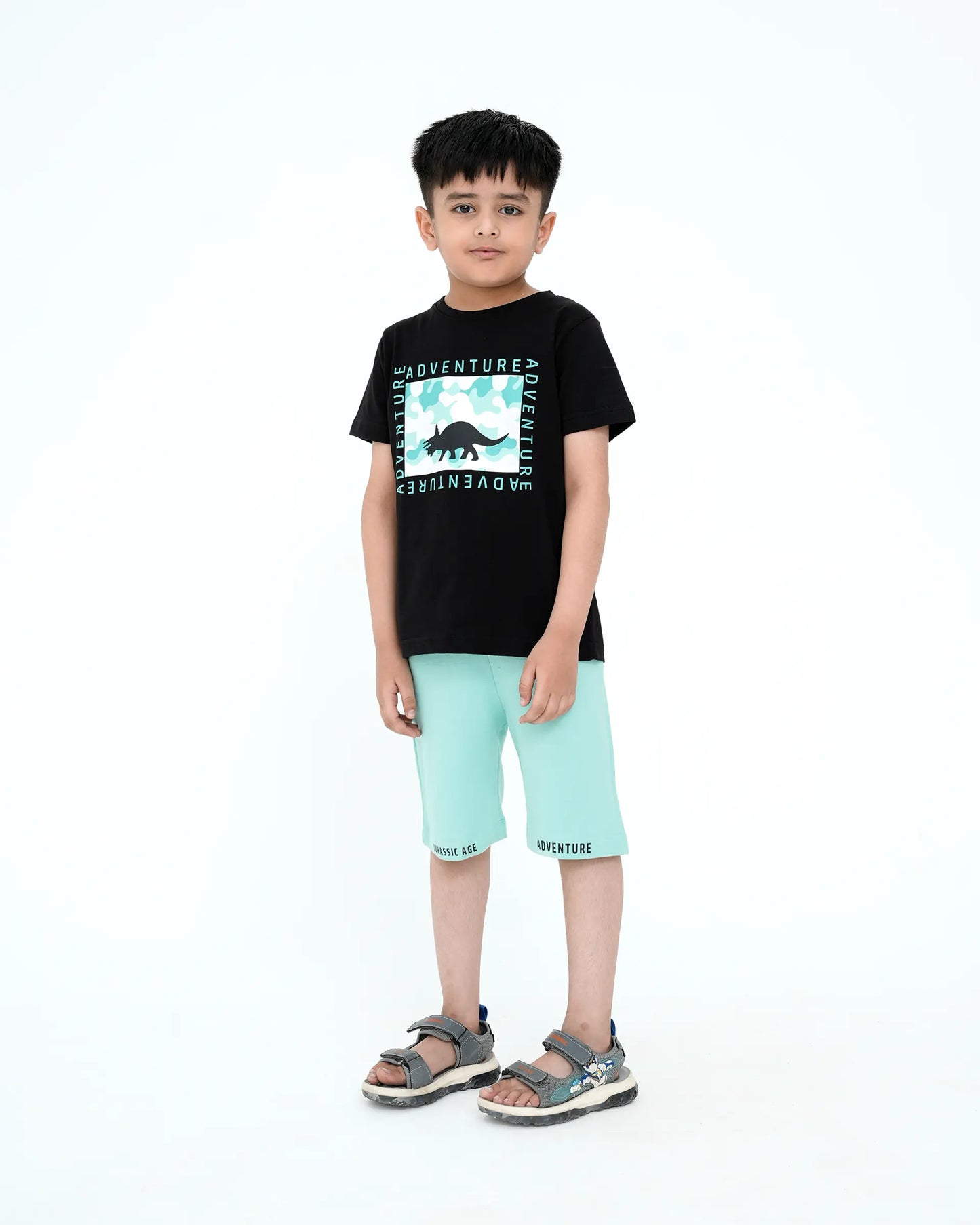 Junior Boys’ Jet Black Top & Bottom Set