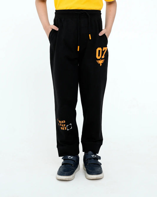 Junior boys’ black regular fit trousers