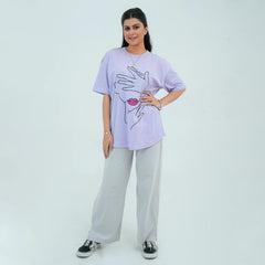 Women Graphic Oversized T-Shirt – Lavender