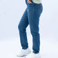 Light blue denim jeans side view
