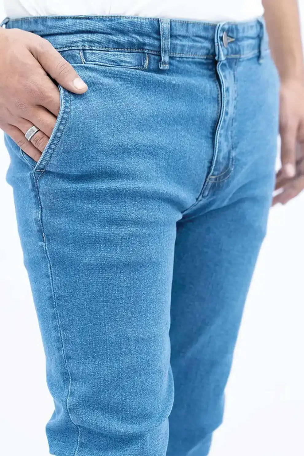 Light blue men’s chino jeans