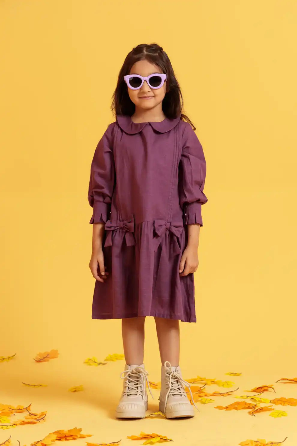 Little Girls’ Deep Purple Frock