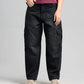 Charcoal loose fit cargo denim jeans