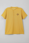 MEN BAND COLLLAR POLO SHIRT- SUNLIGHT YELLOW