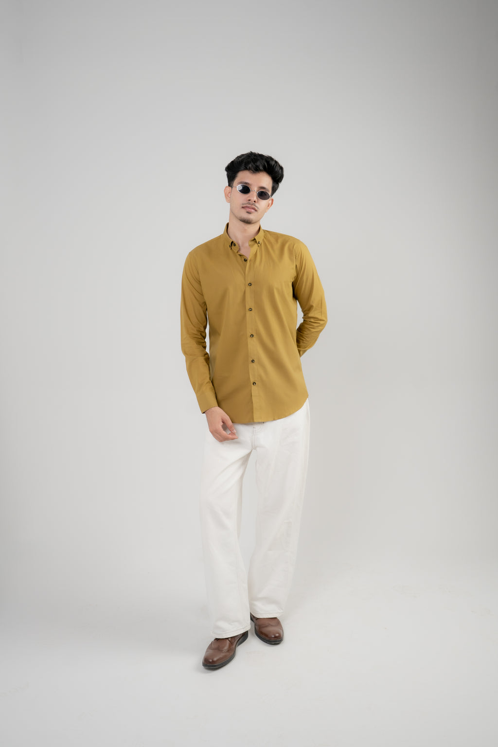 Men's Casual Shirt – Golden Mustard