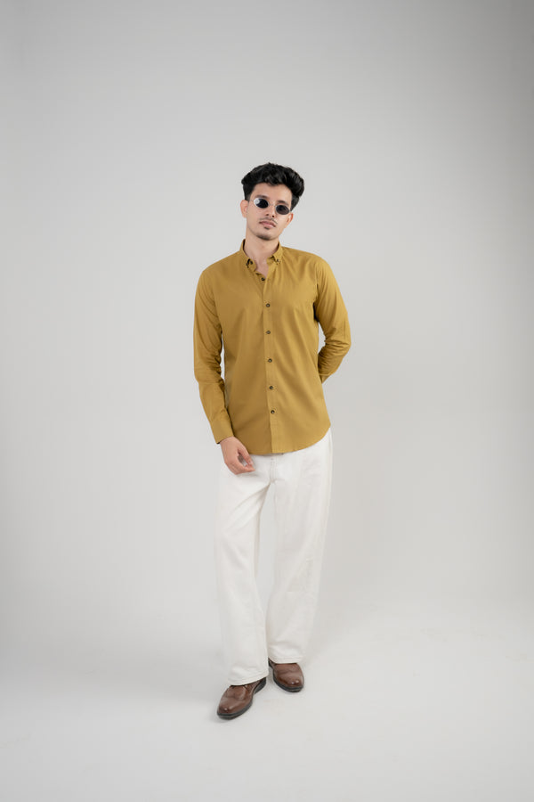 Men's Casual Shirt – Golden Mustard