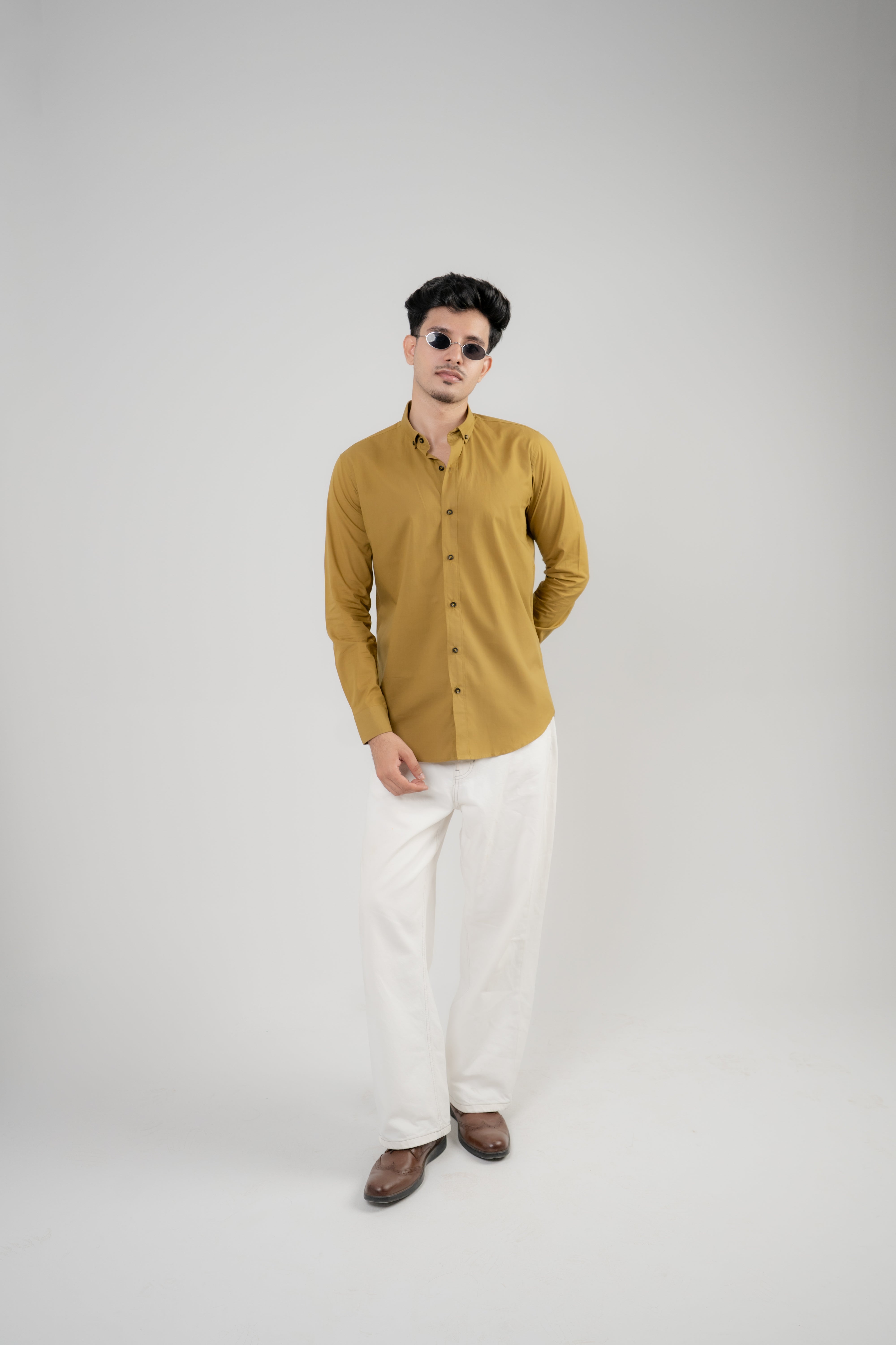 Men's Casual Shirt – Golden Mustard