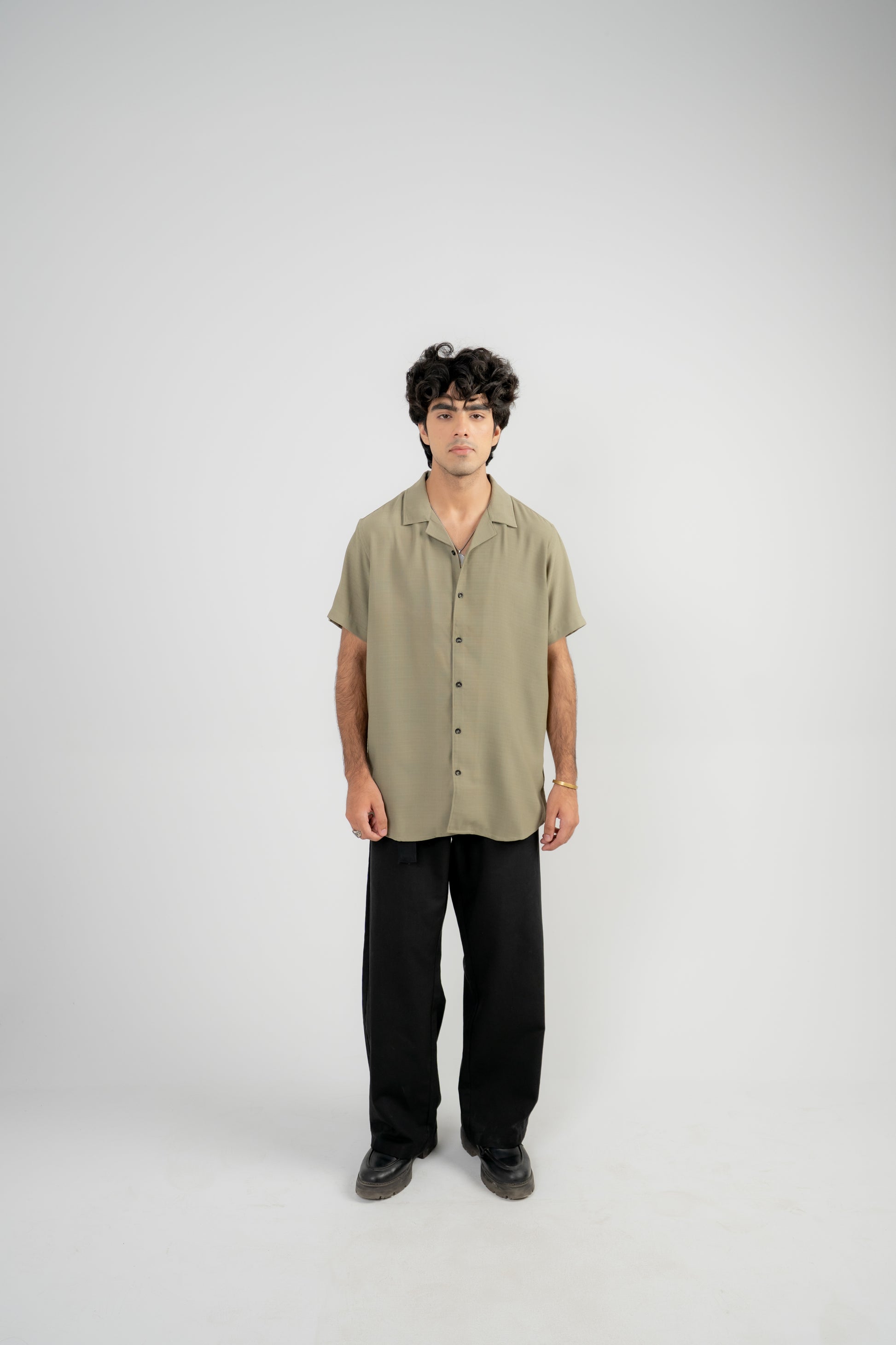 Men Resort Collar Shirt- Olive