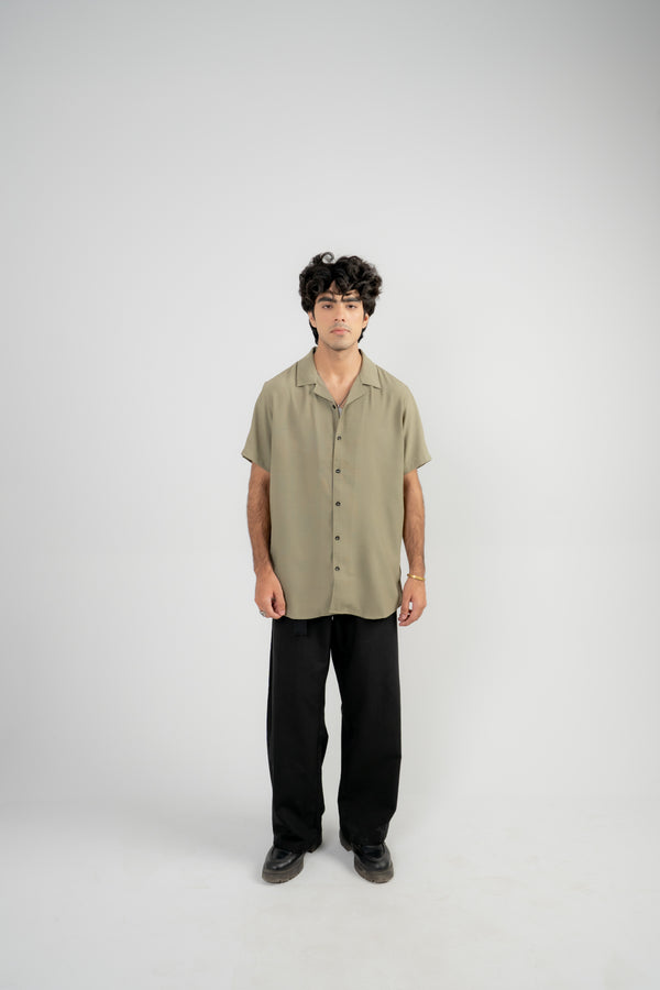 Men Resort Collar Shirt- Olive