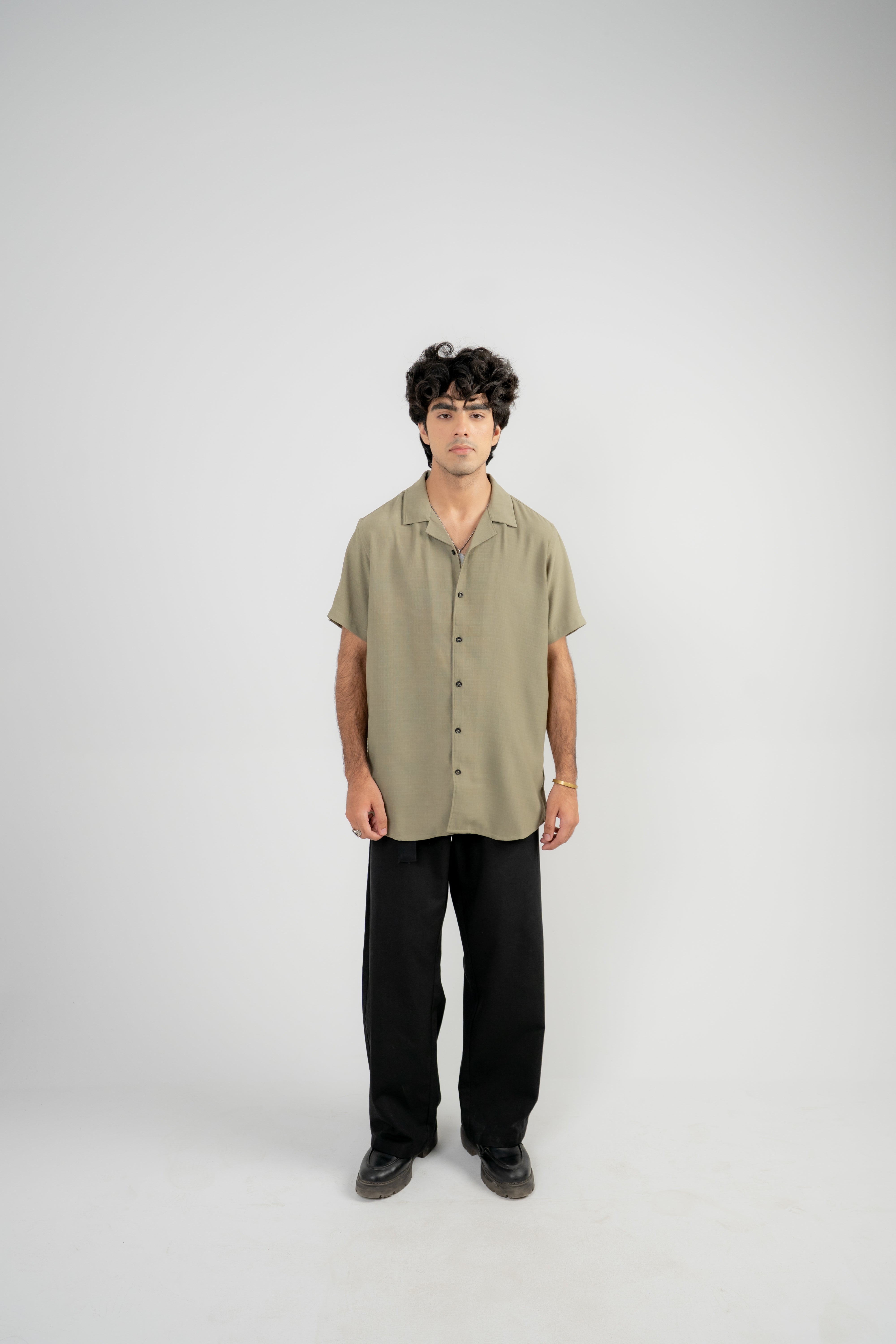 Men Resort Collar Shirt- Olive