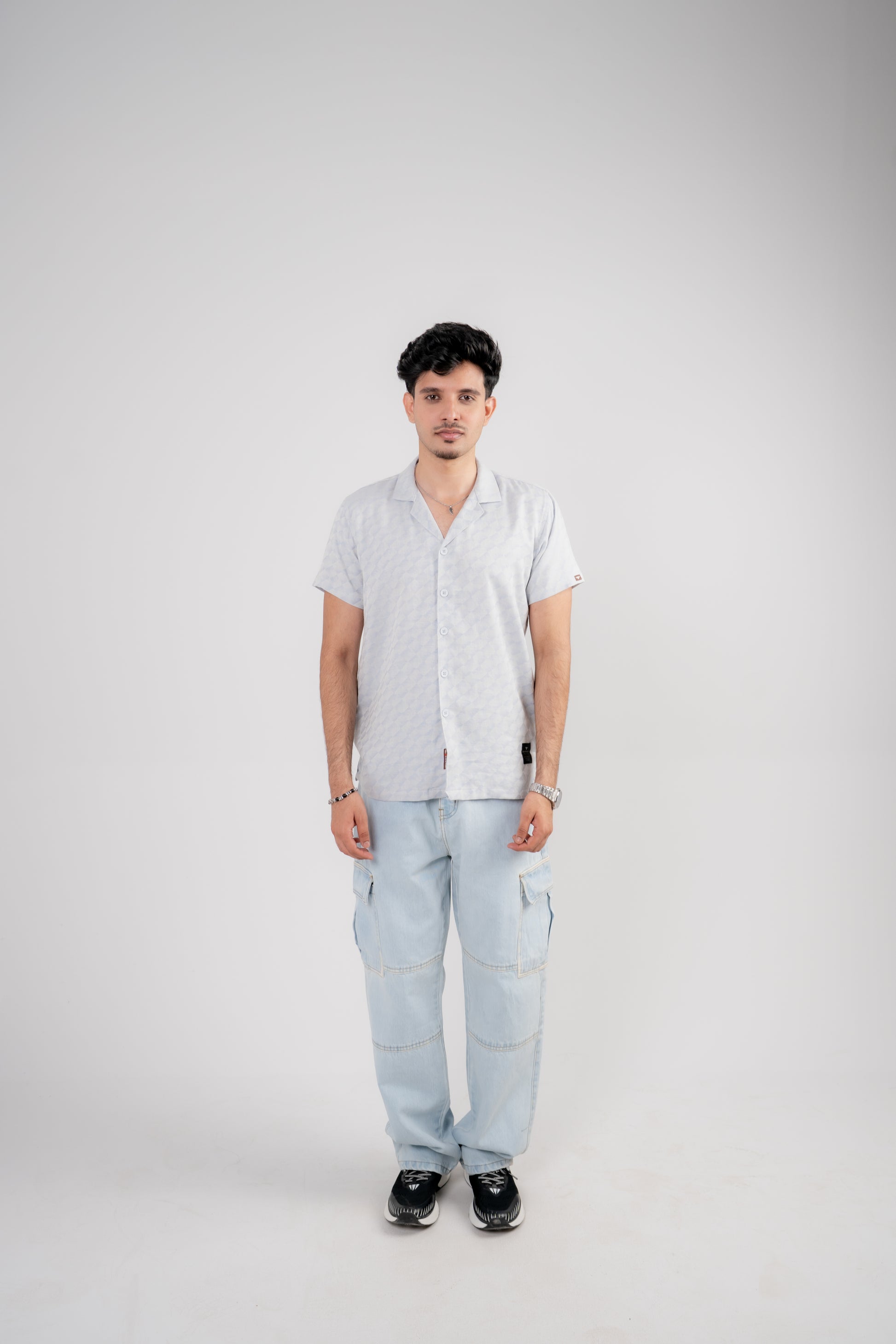 Men's Casual Resort Collar Shirt - Grey