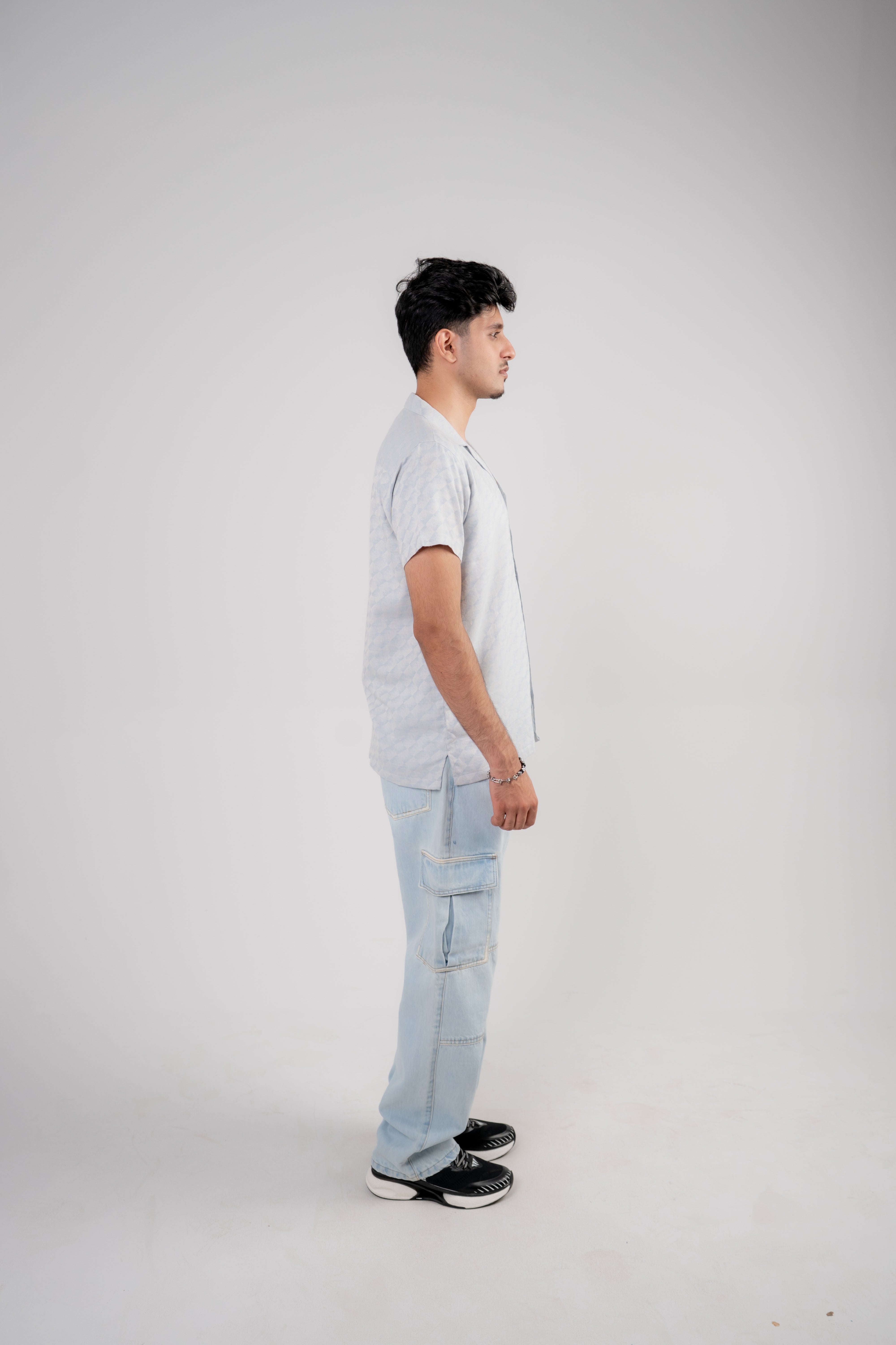 Men's Casual Resort Collar Shirt - Grey