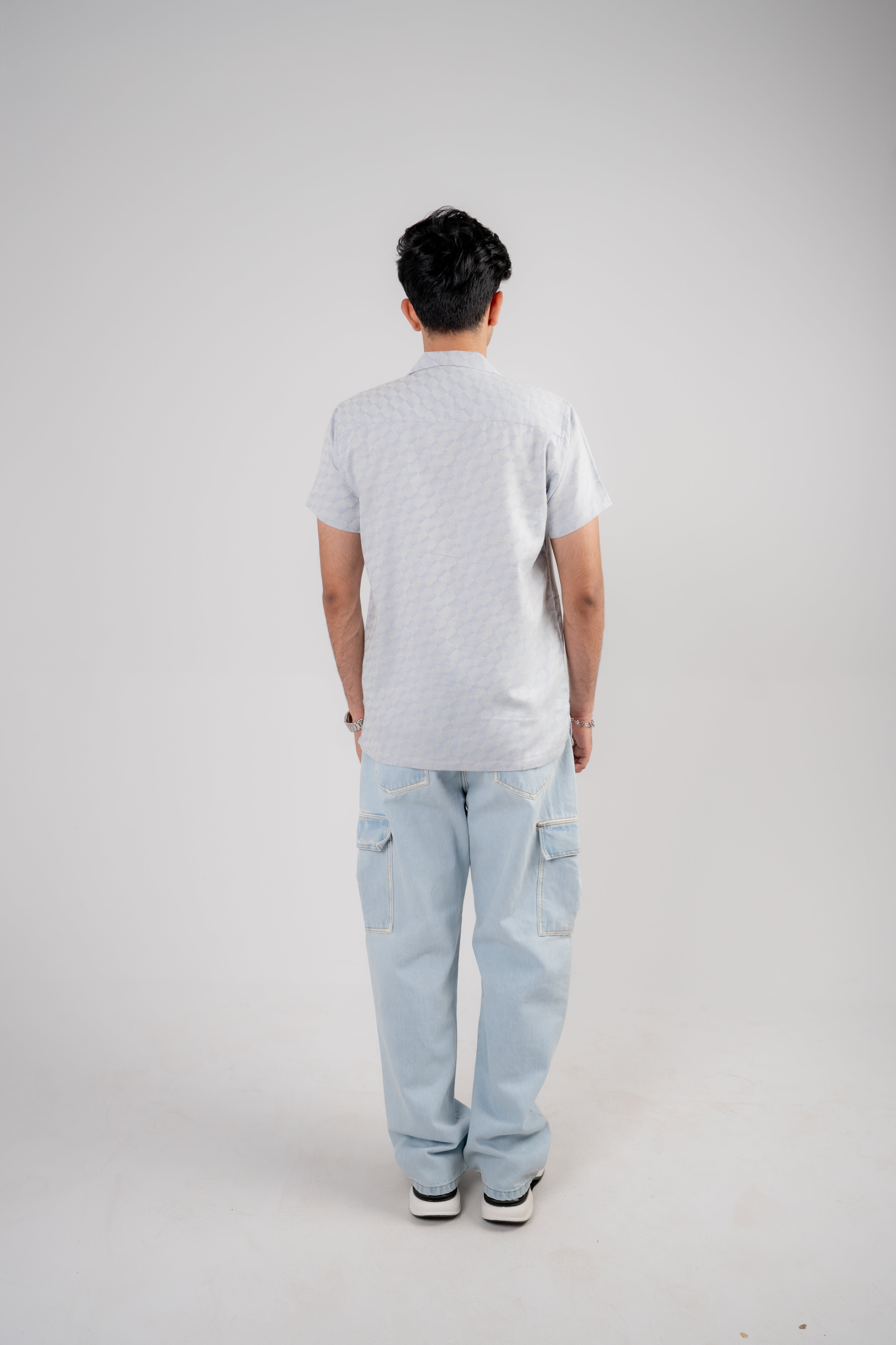 Men's Casual Resort Collar Shirt - Grey