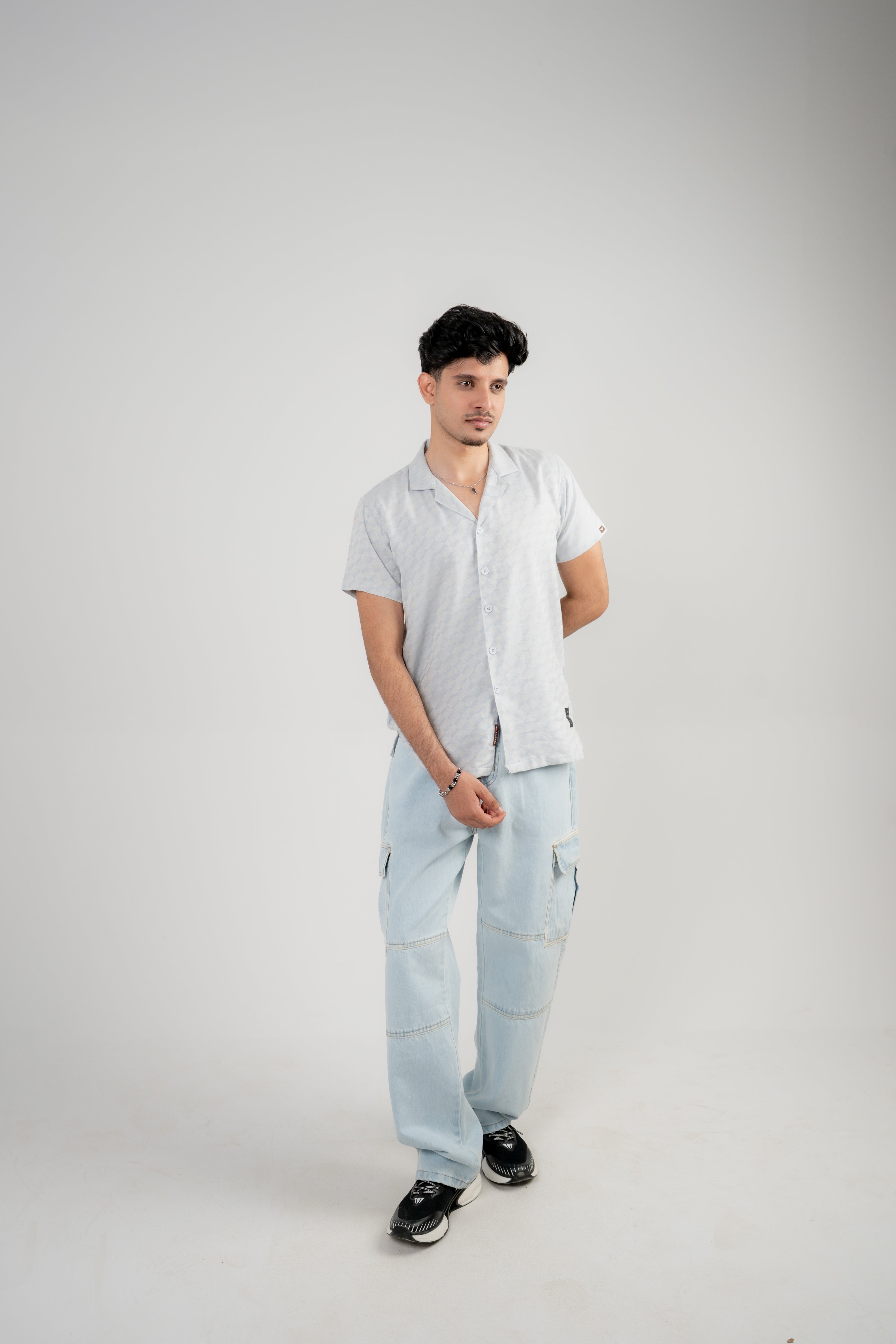 Men's Casual Resort Collar Shirt - Grey