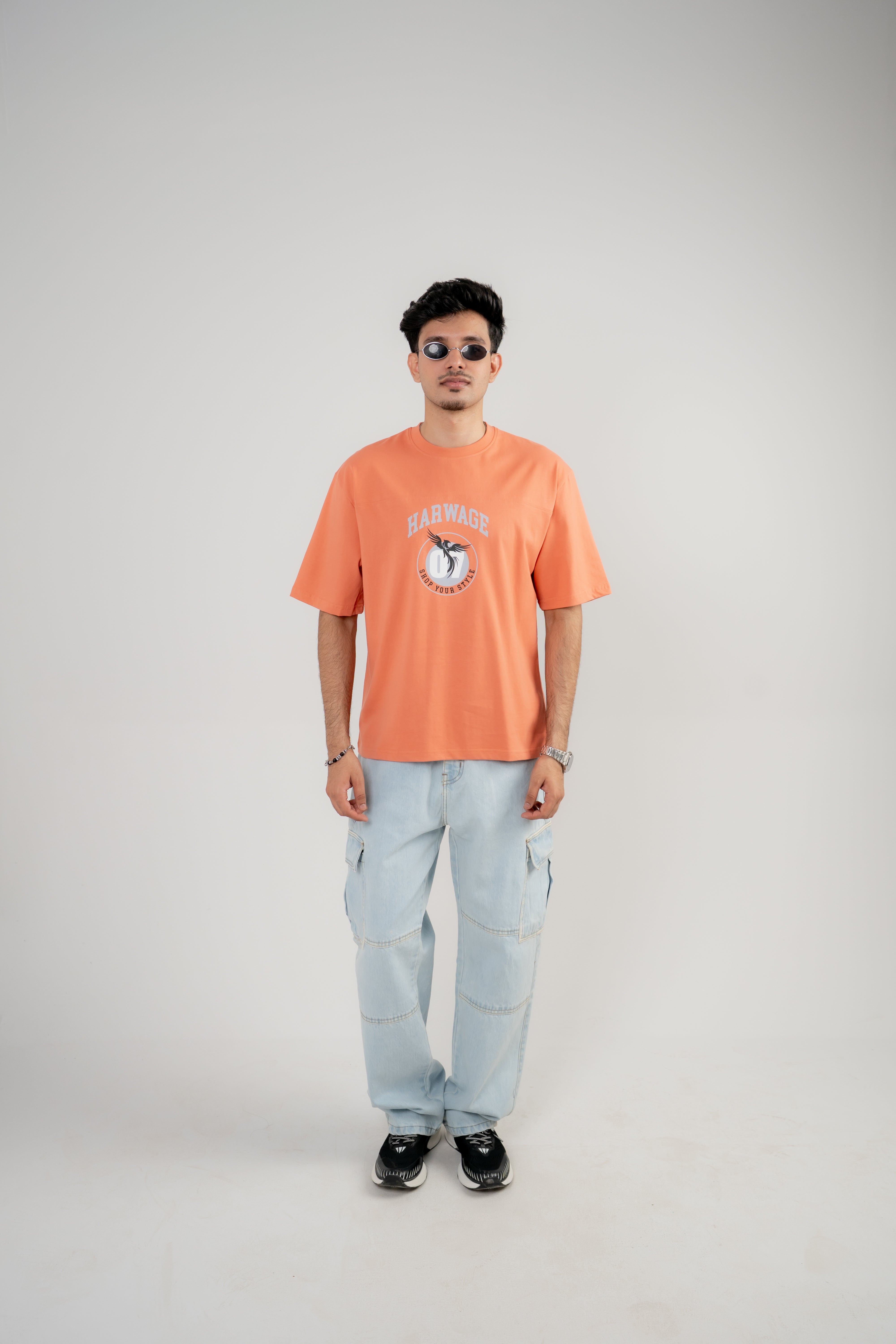 Round Neck Half Sleeves T-Shirt- Crabapple