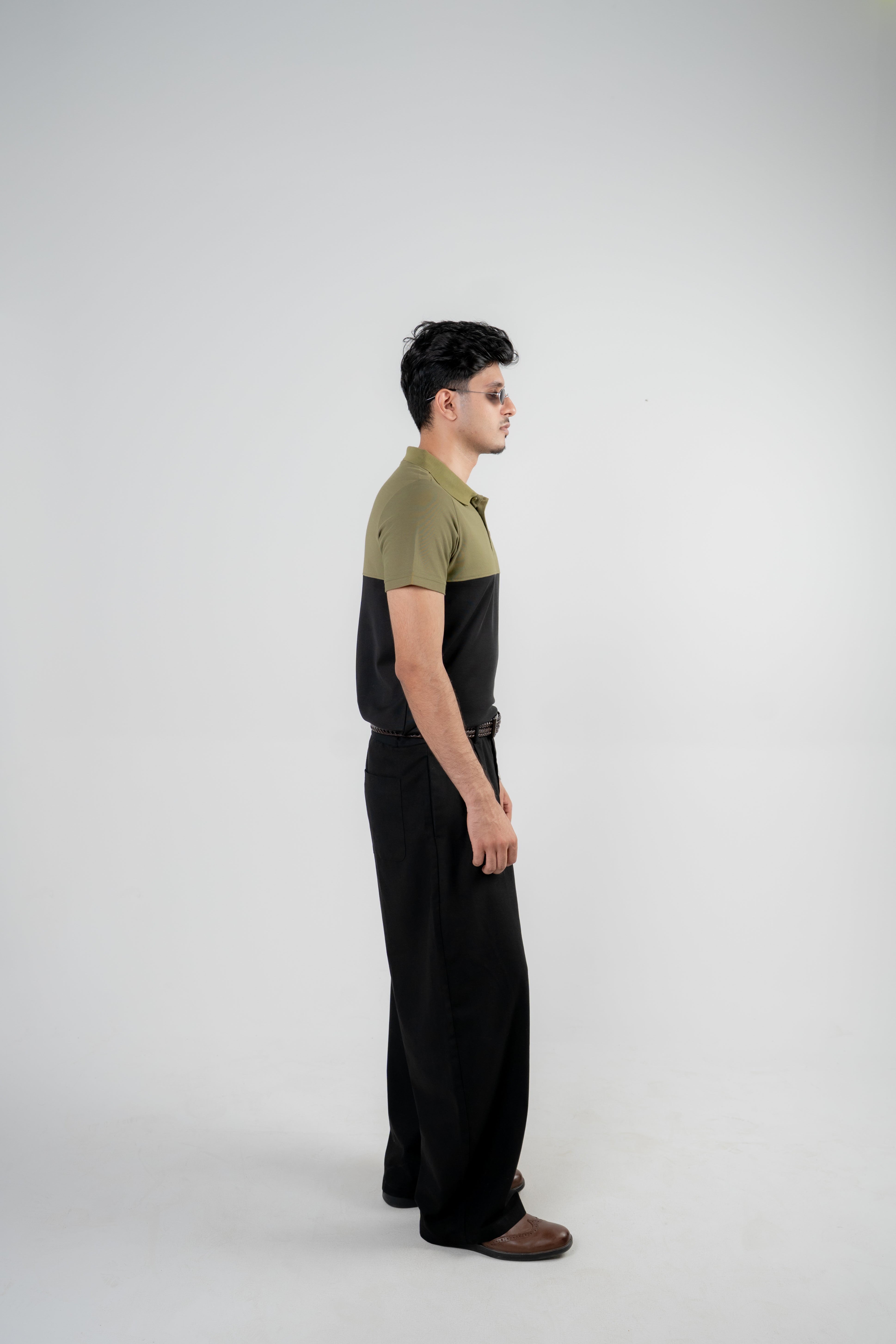 Men Cutline Polo Shirt - Olive/Black