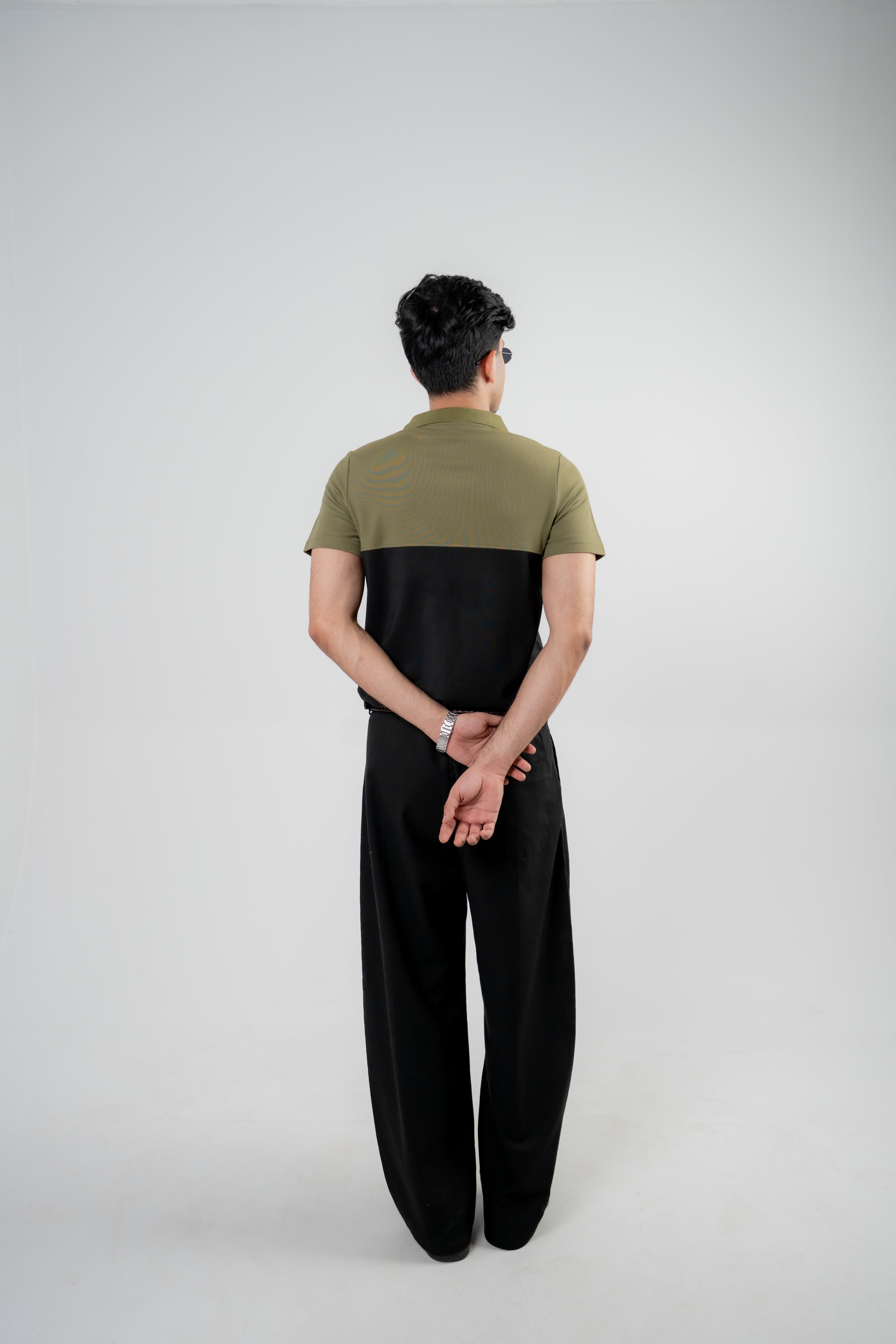 Men Cutline Polo Shirt - Olive/Black