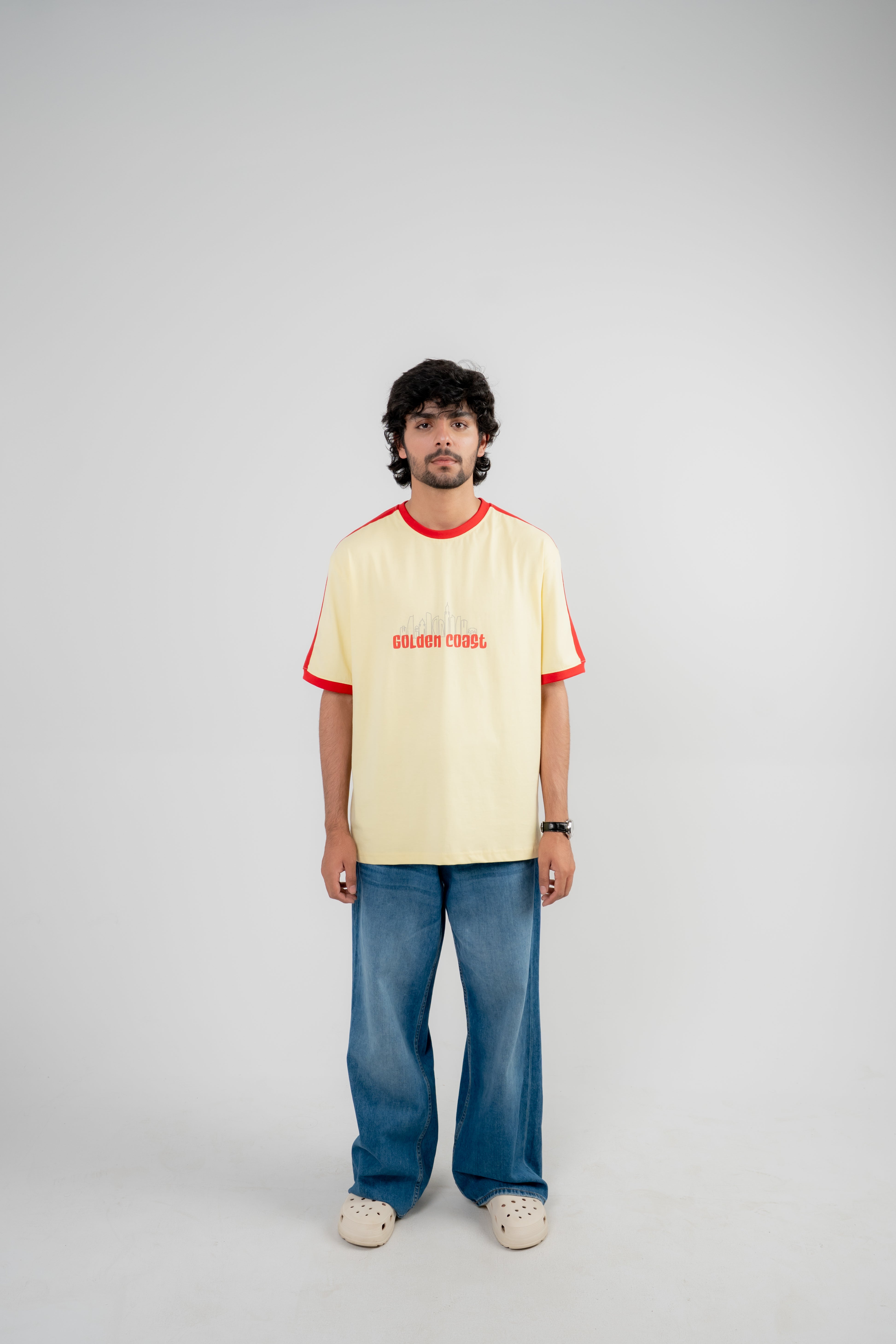 Round Neck Half Sleeves T-Shirt- Pastel Yellow