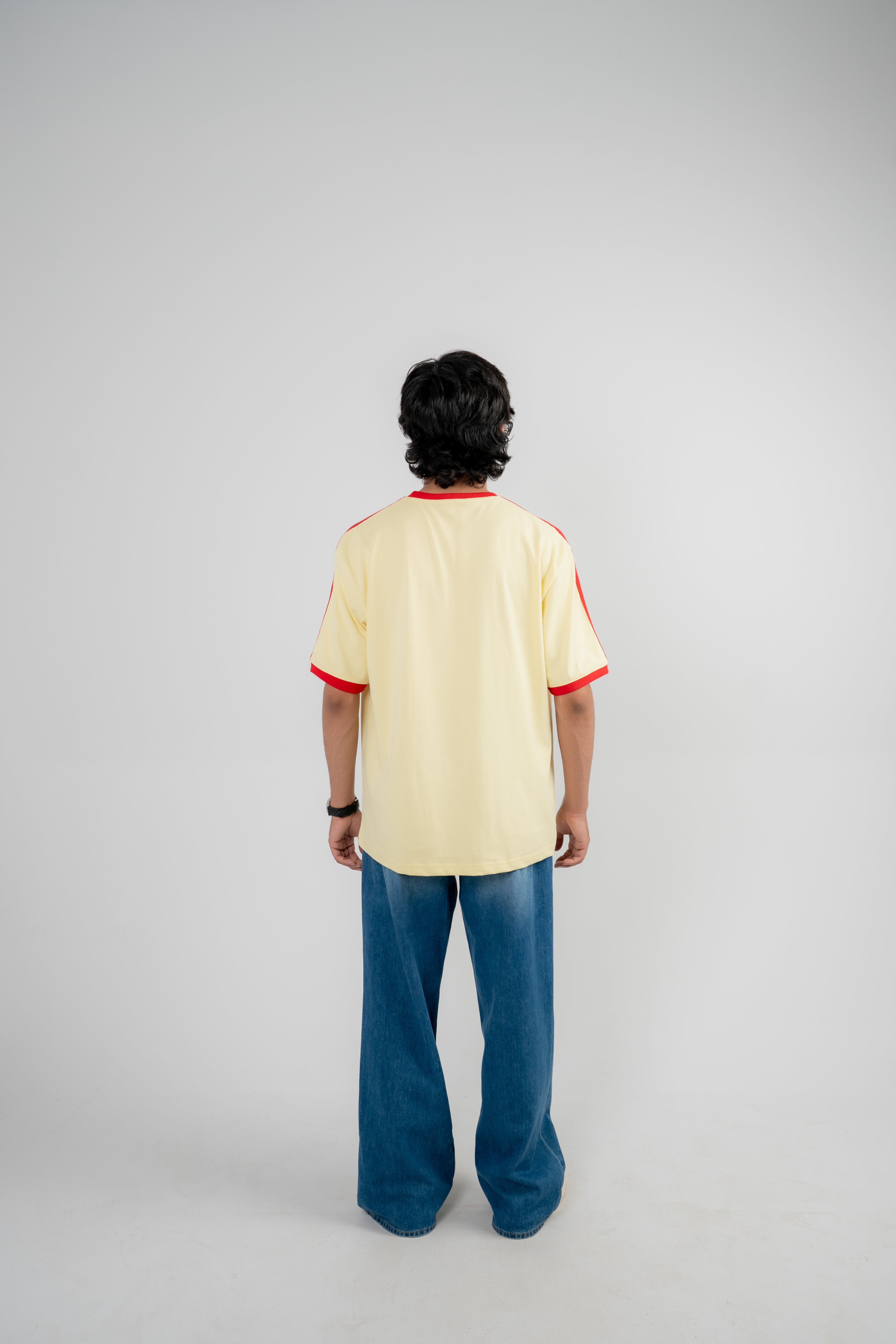 Round Neck Half Sleeves T-Shirt- Pastel Yellow