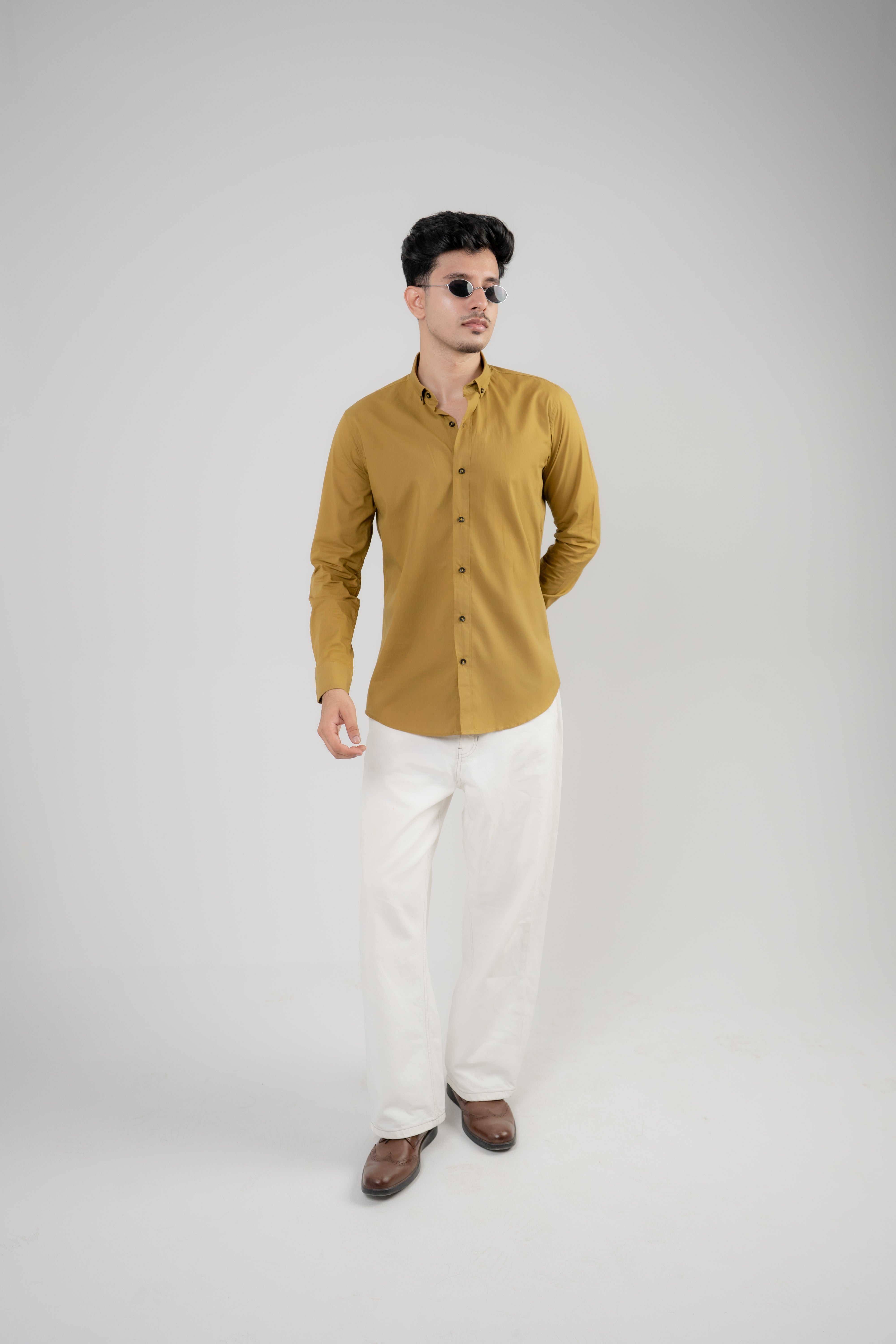 Men's Casual Shirt – Golden Mustard