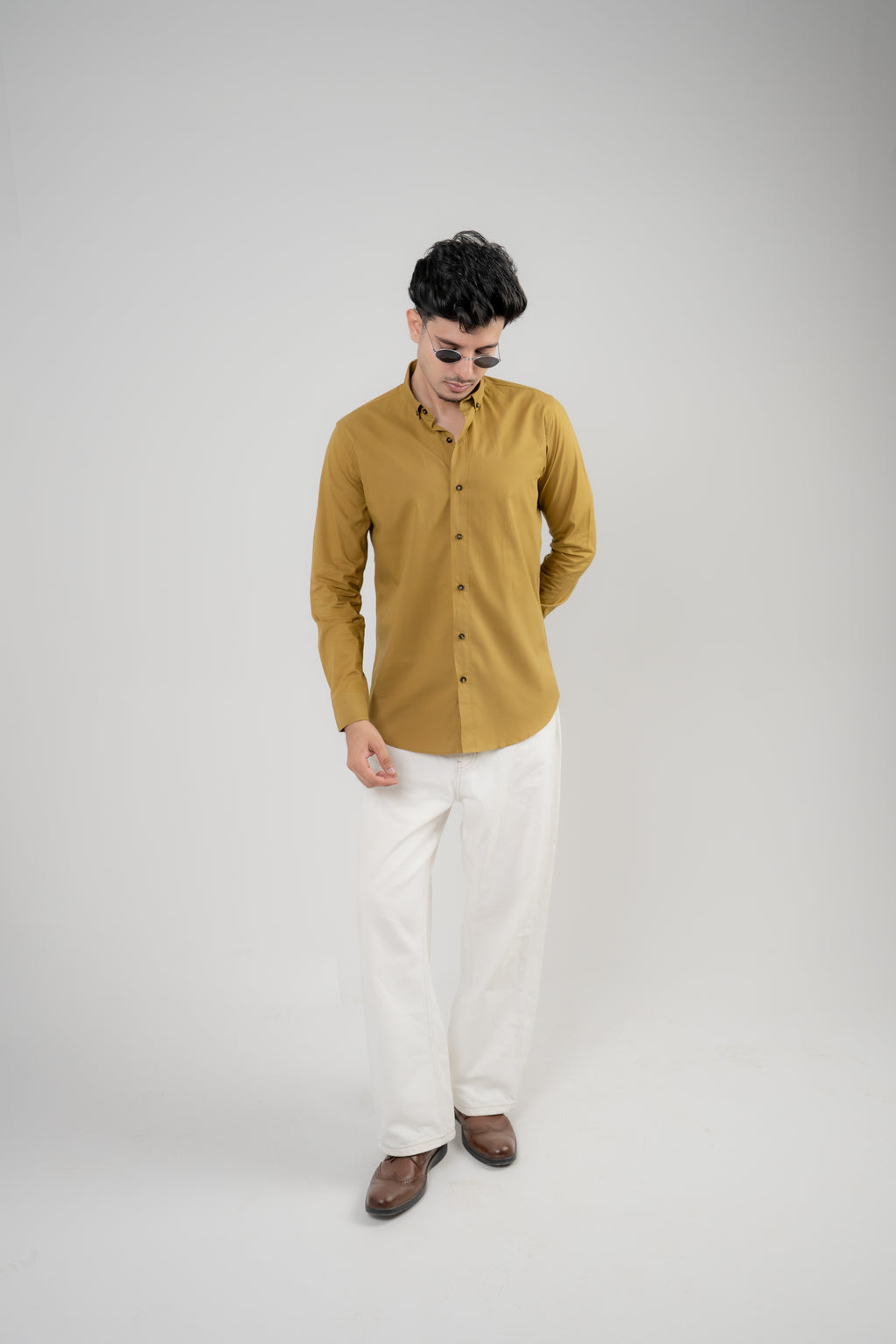 Men's Casual Shirt – Golden Mustard