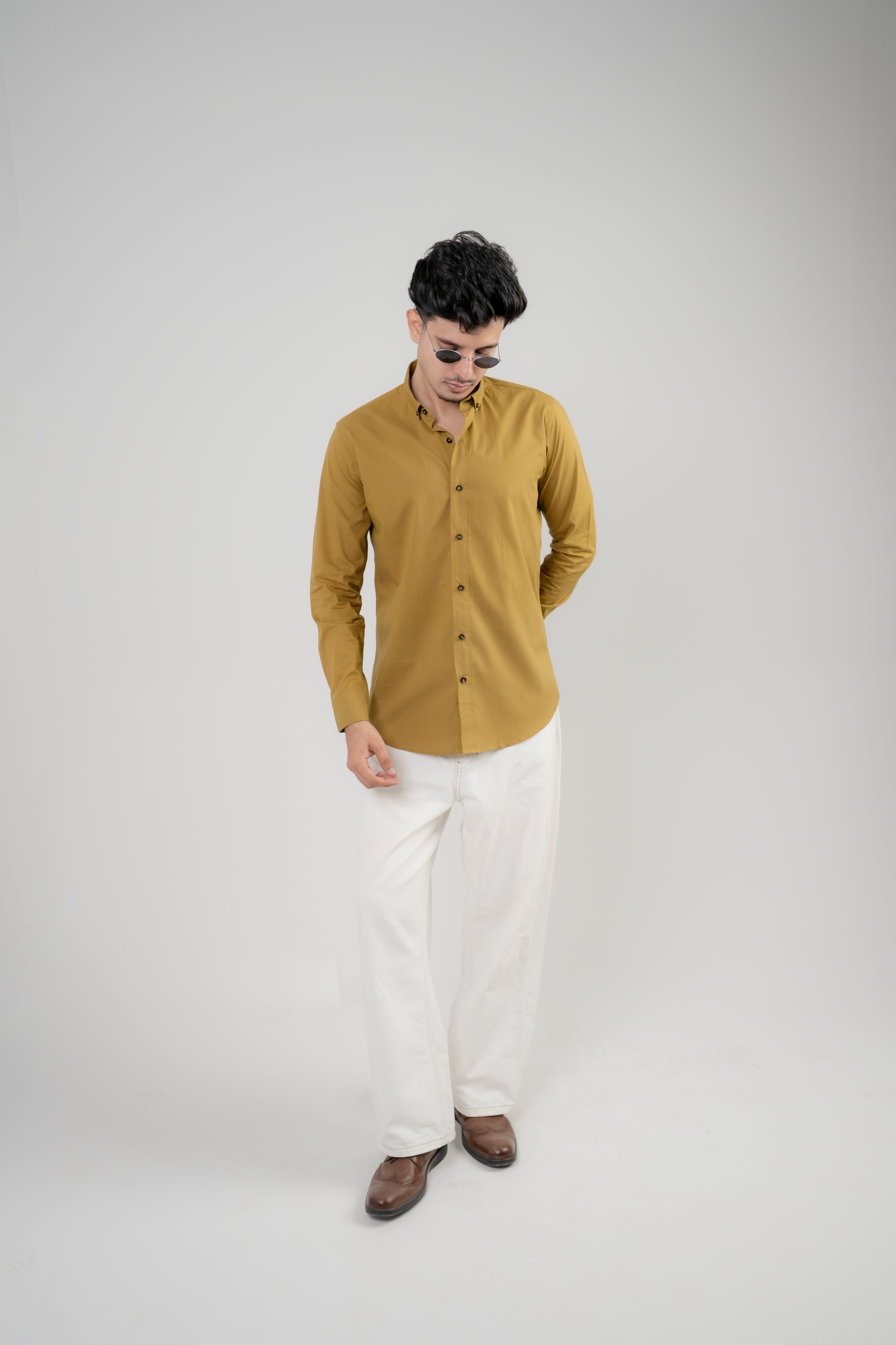Men's Casual Shirt – Golden Mustard