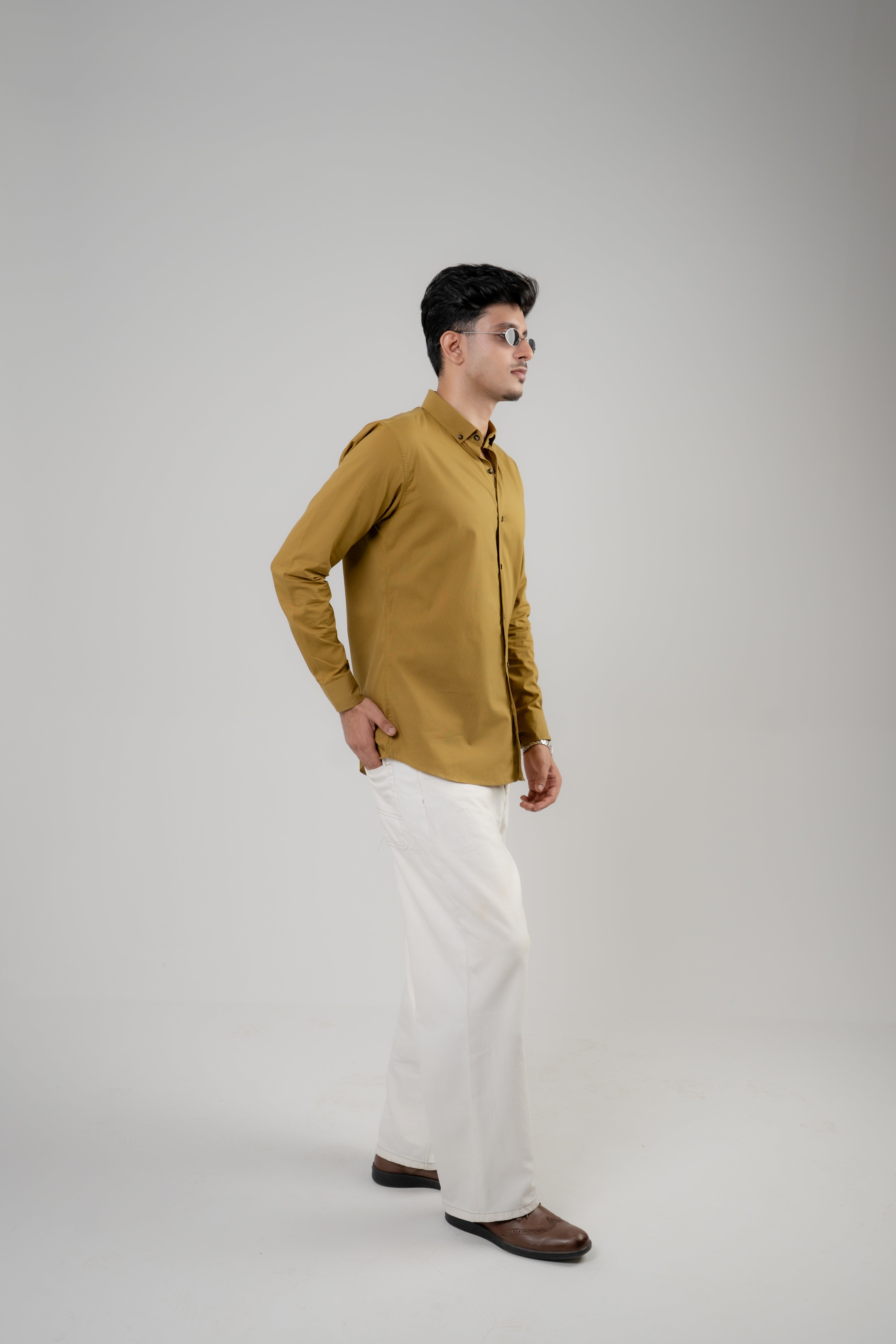 Men's Casual Shirt – Golden Mustard