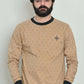 Man standing front-facing in Beige Palm Rotatory Design Sweatshirt