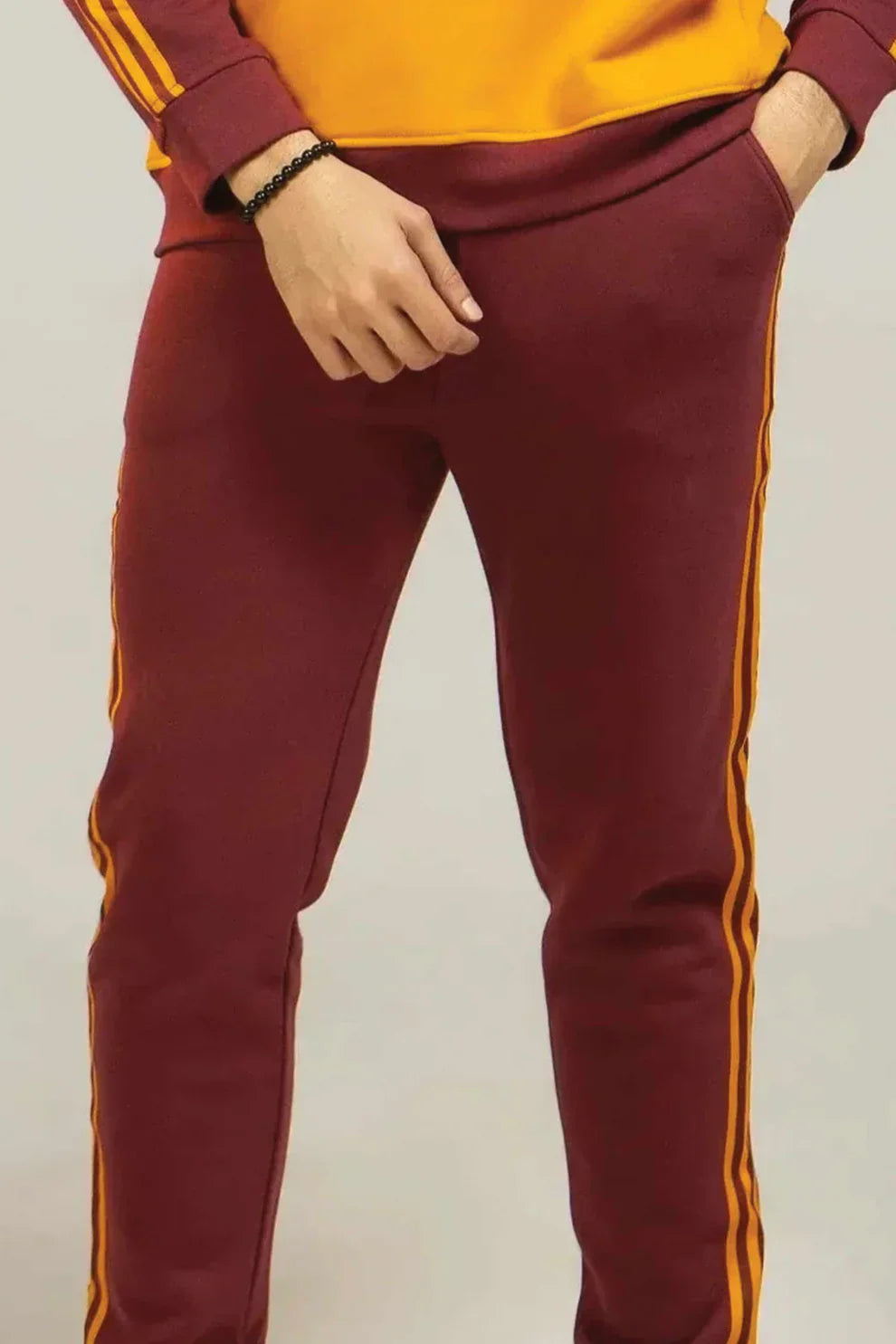 Maroon fleece trousers