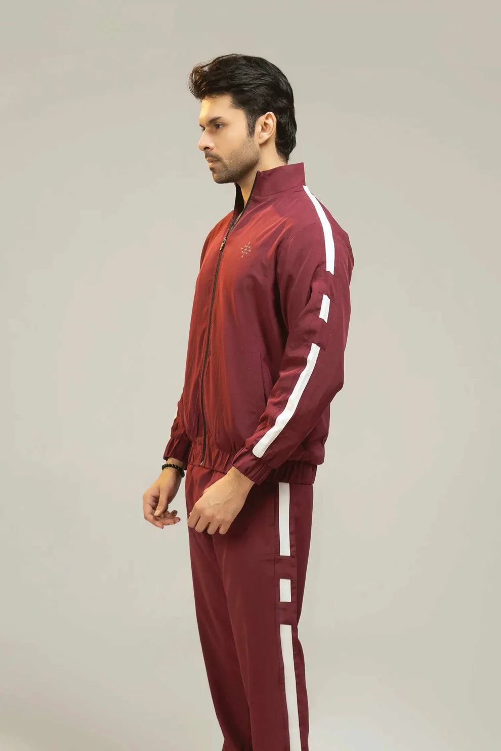 Maroon regular fit tracksuit