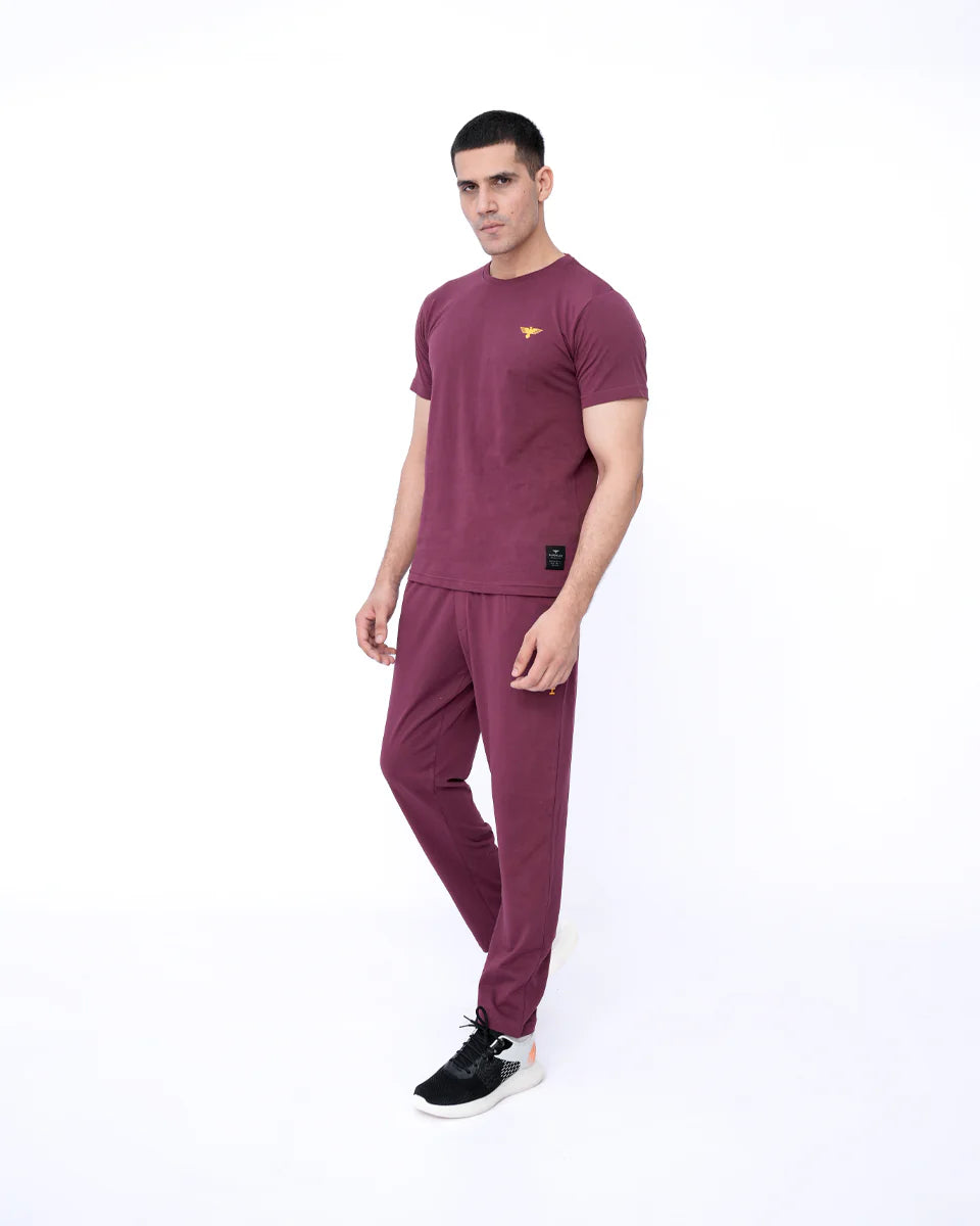 Maroon solid co-ord set front view