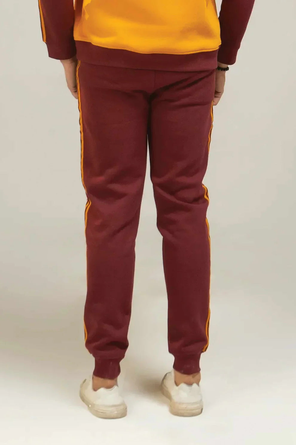 Maroon trousers back view