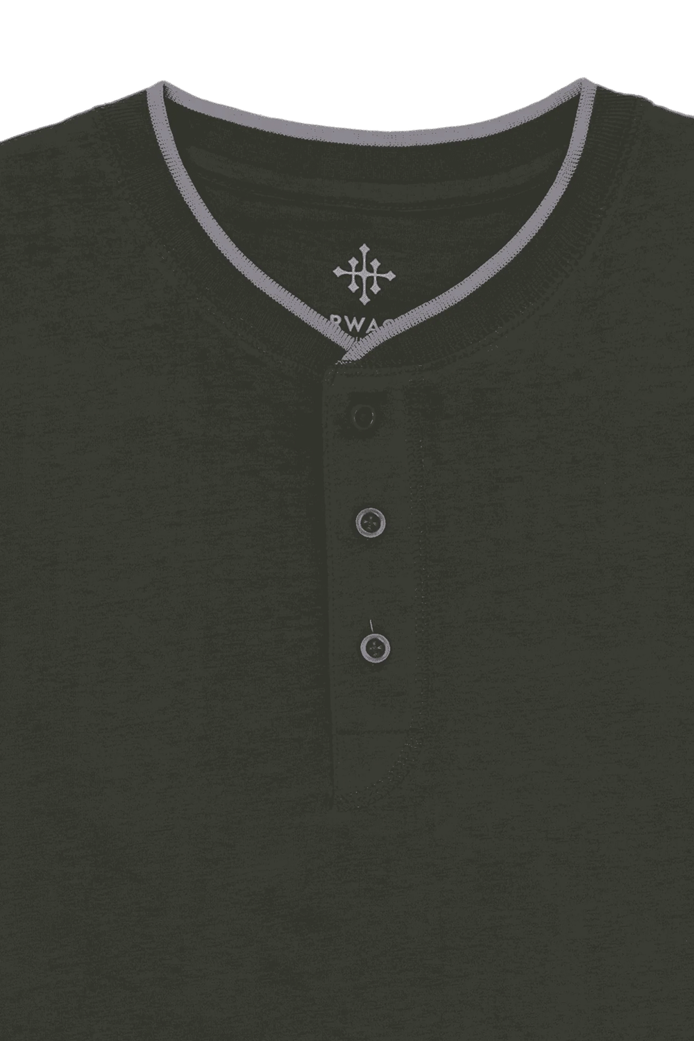 Men Ban Collar Full-Sleeve T-Shirt – Olive Green