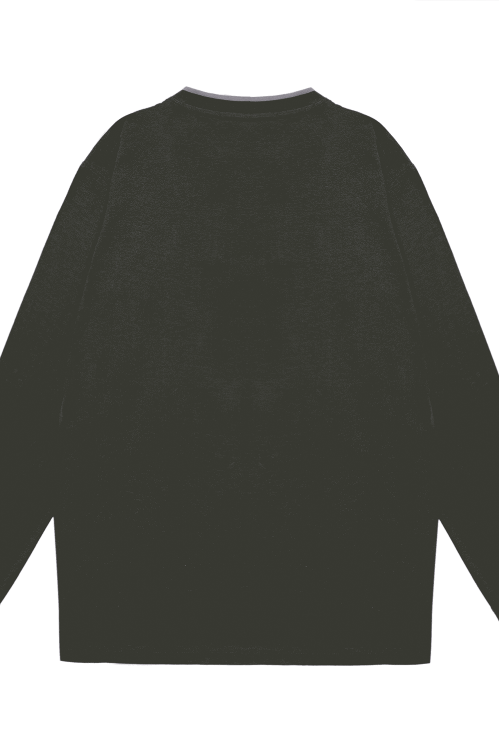 Men Ban Collar Full-Sleeve T-Shirt – Dark Charcoal