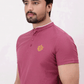 Men Ban Neck Polo Shirt - Hawthorn Rose