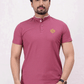 Men Ban Neck Polo Shirt - Hawthorn Rose