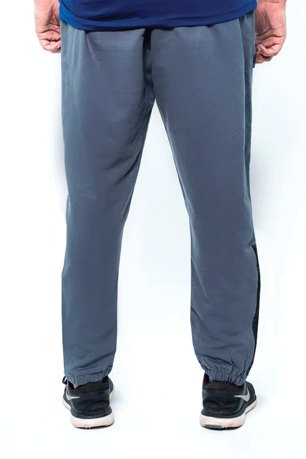 Men Basic Trousers with Contrast Trims - Ebony