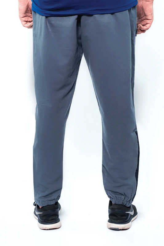 Men Basic Trousers with Contrast Trims - Ebony