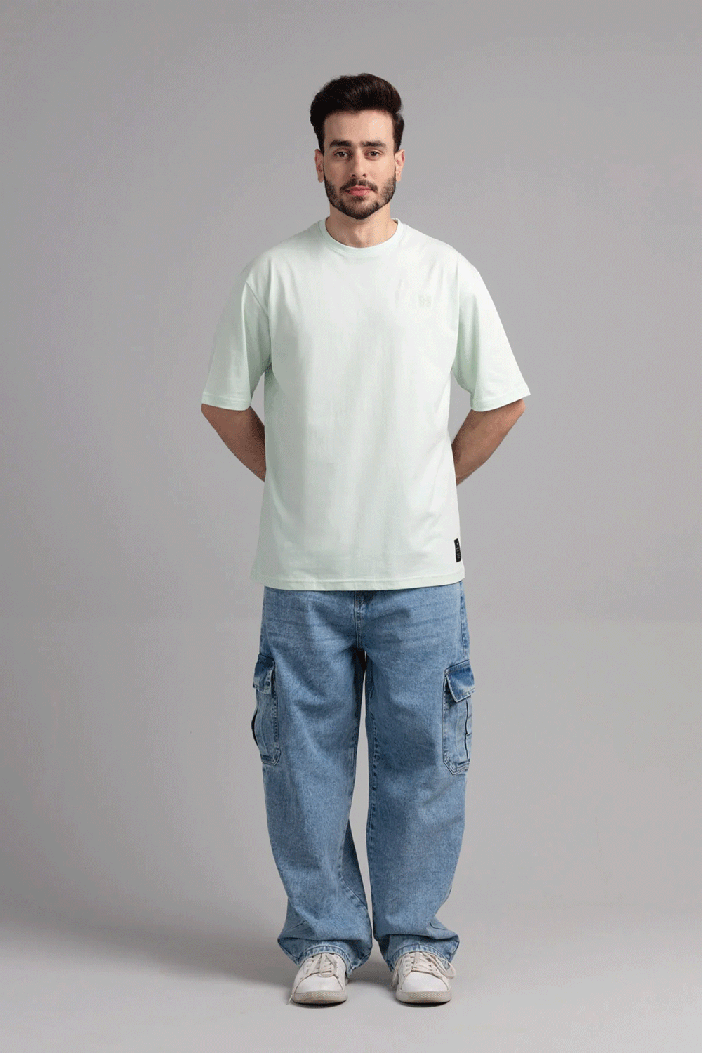 Men Boxy Fit Cotton T-Shirt - Hint of Mint